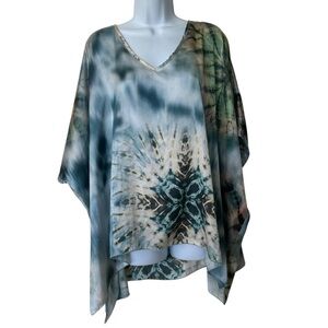 Tutu & Lili Tie-Dye V-Neck caftan blouse